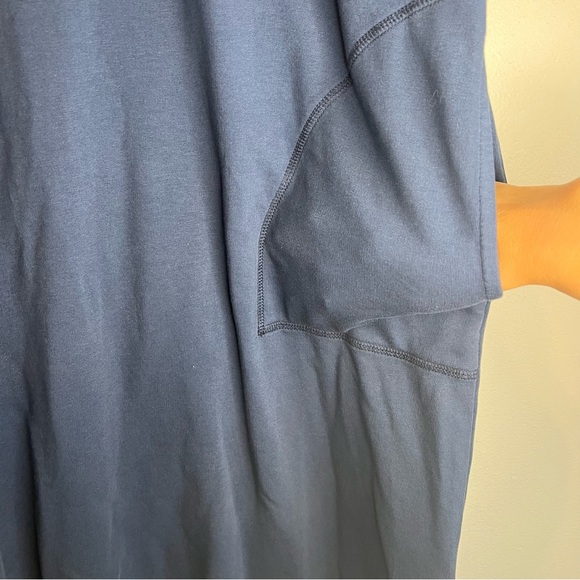 Talbots Sleeveless Maxi Dress Casual Loungewear Pocket Sz XL Blue Boho basic - Picture 4 of 11